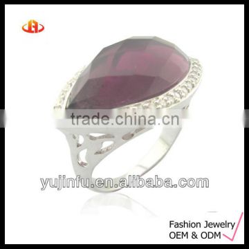 Fashion Silver Amethyst Gemstone Ring