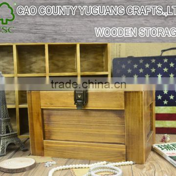 custom Vintage wooden lock store content box to storage the wooden box