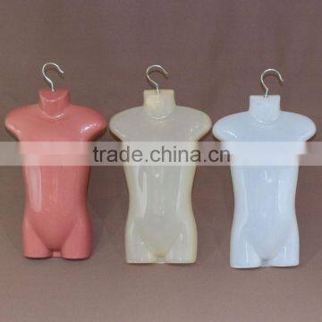 Kids plastic upper body mannequins/hanging body forms with metal hook for sale