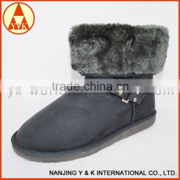 2016 unique new design socket genuine leather snow boots
