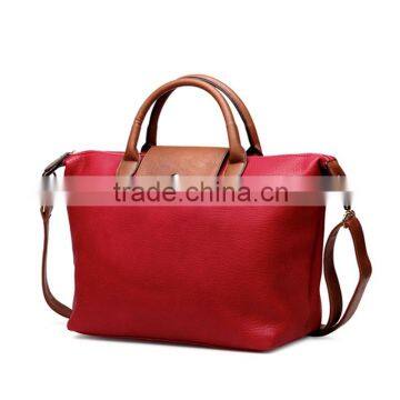 Alibaba express china fashion ladies leisure tote bag red genuine leather bag