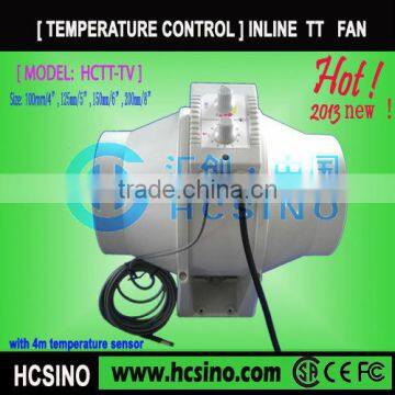 Temperature control grow tent inline fan