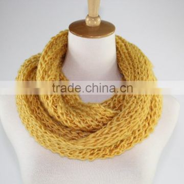 Stock Item 100% polyester knitted neck warmer whole colored loop scarf