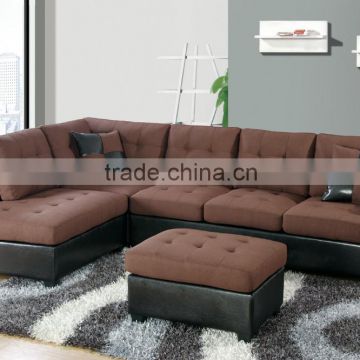2015 mordern elegant top PU and fabric living room sofa,contemporary stylish corner sofa