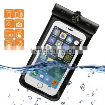 Hot selling phone waterproof case waterproof dry bag with compass