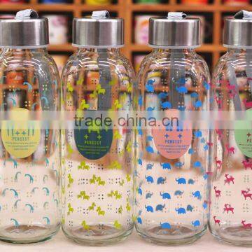 ecofriendly clear airtight glass water bottle for traveling
