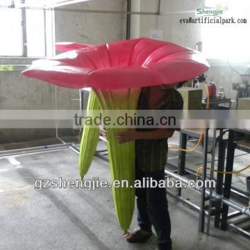 China wholesale manufacturer make PU fake fairy tale world decorative artificial huge pink petunia flower for decoration