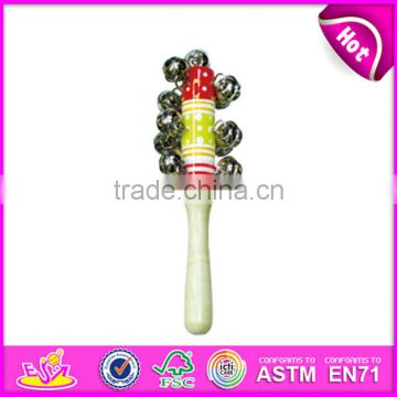 Wholesale baby musical wooden hand shaker bells W07I088