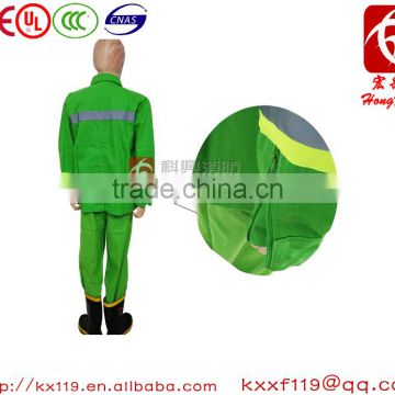 High quality 100% flame retardant fabric 97type Green Orange fire brigade suit