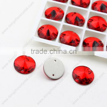 HOT SELL! k5 high quality crystals! Flat back with 2 holes round sewing on rhinestones