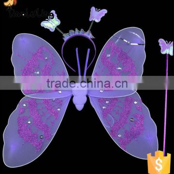 event party supplies kids fashion nylon butterfly glitter wings sets