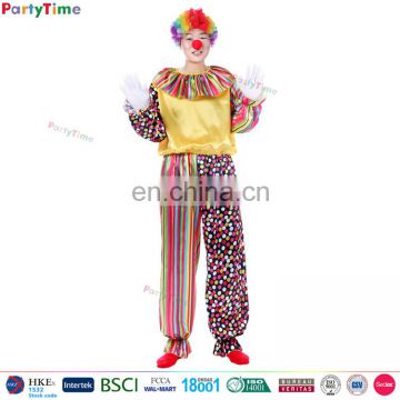 funny halloween men jumpsuit adult clown costume