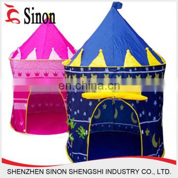Pink princess teepee shape folding kids tent fabric house