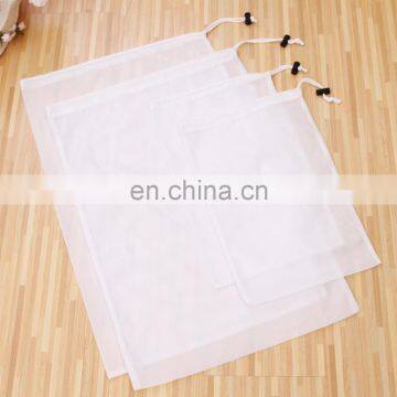 wholesale cheap drawstring polyester mesh laundry bag for hotels