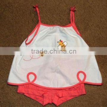 2014 Summer boutique Peach Bee Top Shorts Bloomers Set