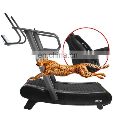 New design  gym with resistance bar Great for Interval Training high quality energy saving quiet curved treadmill with Monitor