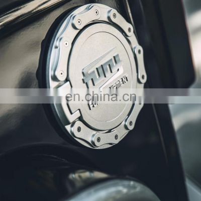 Aluminum CNC Gas cover for Jeep wrangler JK 07+ offroad  car parts silver/black fuel tank cover