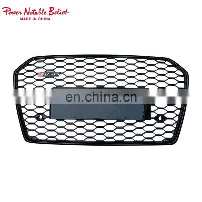 Black style grill for Audi A6 C7 A6L Car accessories front bumper grille mesh facelift RS6 no logo style grill 2016-2018