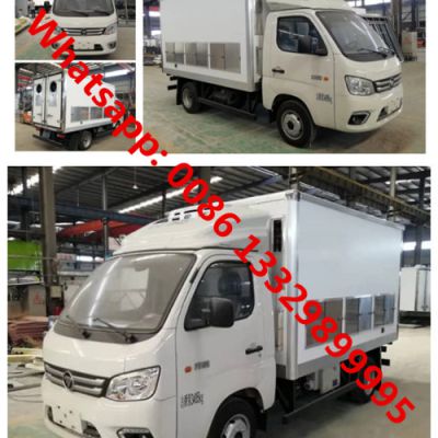 Customized FOTON brand 4*2 RHD diesel engine mini 10,000 day old chick transported van truck for sale