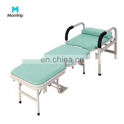 Morntrip New Arrival Patient Accompanying Medical Foldable Reclining Attendant Chair For Hospital Pharmacy Nursing Home