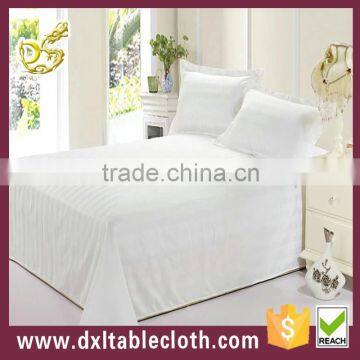 wholesale sateen stripe solid white bedspread