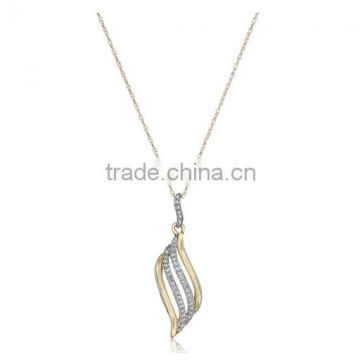 10K Yellow Gold Flame Pendant Necklace New Arrive Fashion Products 2015