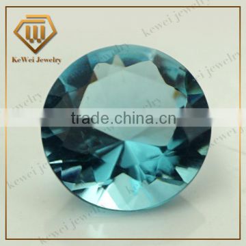 Good Quality and Low Price Of Round Shape Bule Glass Gemstone For Wedding Jewelry