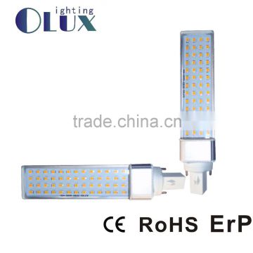 Free sample 3 years warranty China supplier aluminum housing CE ROHS ERP 12W LED G24, G24 LED tube light, PL LED G24 Lamp