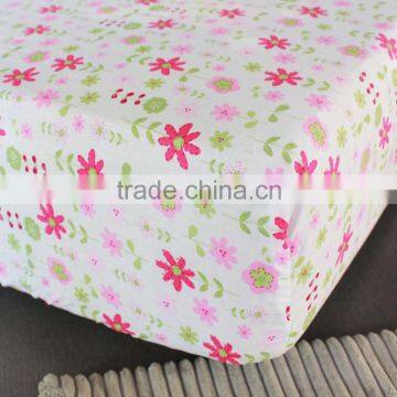 100% cotton baby crib elastic fitted sheet