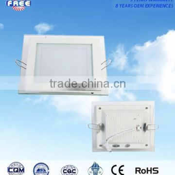 15w led glass panel light component shine from frontal aluminum alloy square high quality for high-end interior lighting lamp