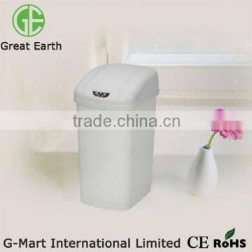 Automatic lid-opening plastic trash bin