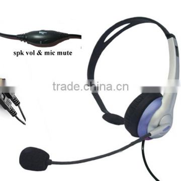 Monaural 3.5mm call center computer headphone with mic PC-69vcmute