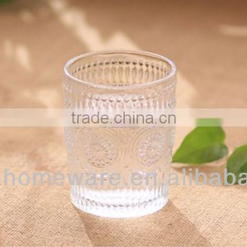 clear glass tea cup