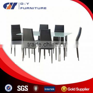 Glass dining table and chair