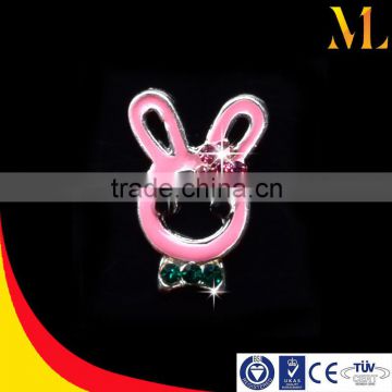 PNM479 Lovely alloy with rhinestone flower pink rabbit accessories