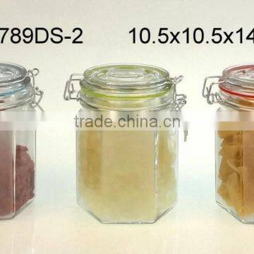 CCP789DS-2 frosted glass storage jar with clip lid