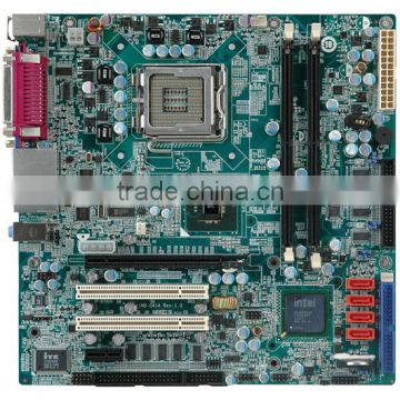 microATX motherboard supports 45nm LGA775 Intel Core 2 Quad CPU with a 1333/1066/800MHz FSB, PCIe x16, PCIe x1, two PCI, 10 COM