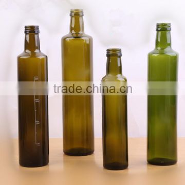 250ml 500ml 750ml brown and dark green olive oil bottle with graduation line