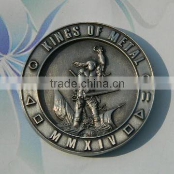 Custom die stamping 3d antique company logo coin