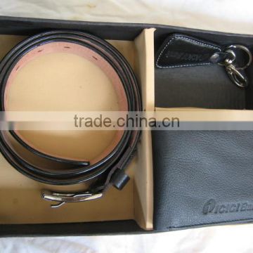 Leather Wallet with Belt and Key ring
