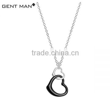 black zirconia ceramic pendant for woman/stainless steel wholesale jewelry/surgical steel women's ring