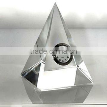 blank crystal pyramid clock