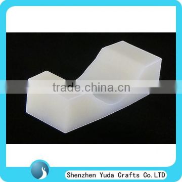 Glory white lucite display block parts CNC milling thick acrylic base