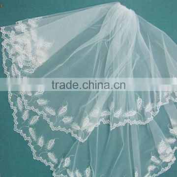 Factory directly sell beaded bridal muslim wedding veil with comb