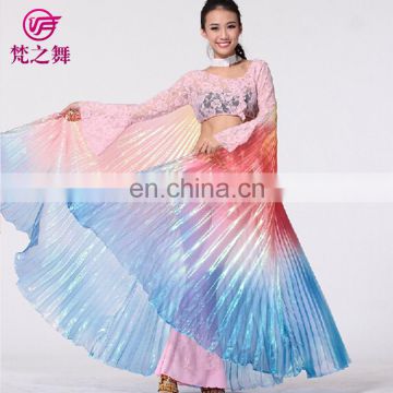 P-9071 American hot sale translucent gradient color adult 360 degree belly dance isis wings