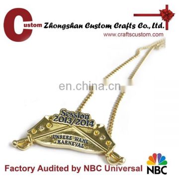 Custom beautiful sword and letter pendant alloy gold plated charm pendant