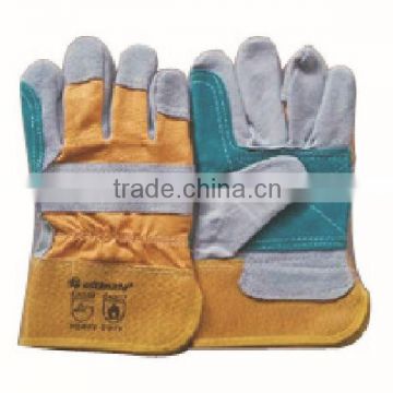 high quality green double palm leather gloves for sale