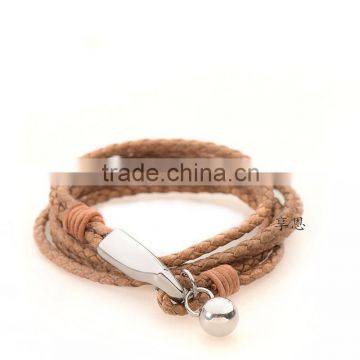 Antique brown genunie multi wrap men bracelet leather wholesale