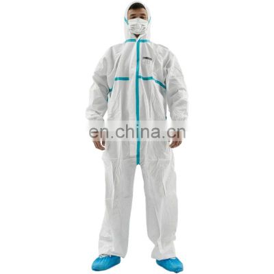 Waterproof CE Approved Type 5&6 Disposable Micro Porous Film Coated Polypropylene Coveralls