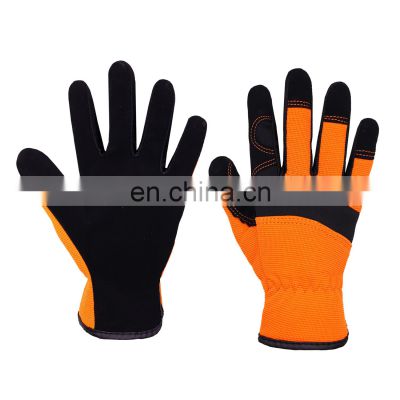 HANDLANDY Orange Nubuck Palm Protective Kid's DIY Work Gardening Gloves Children Work Safety Glove for Kid